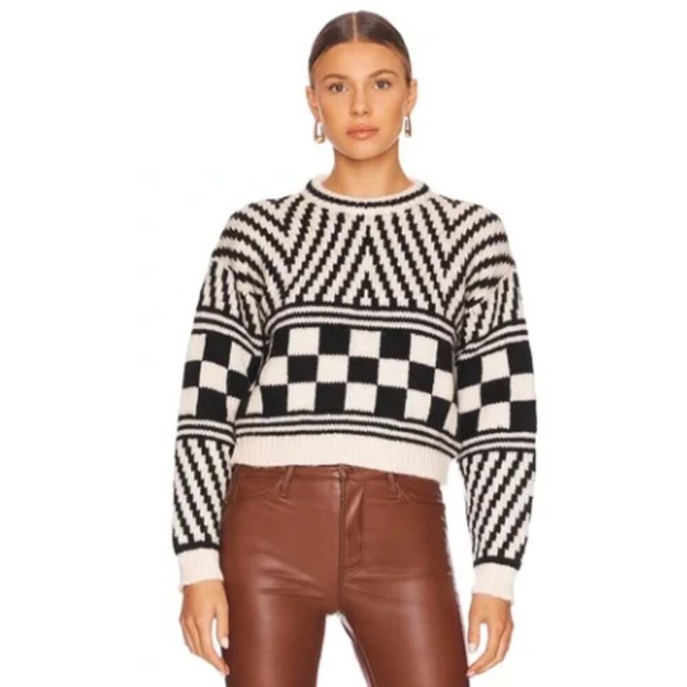 Mother The Itsy Crop Jumper in River Marked
